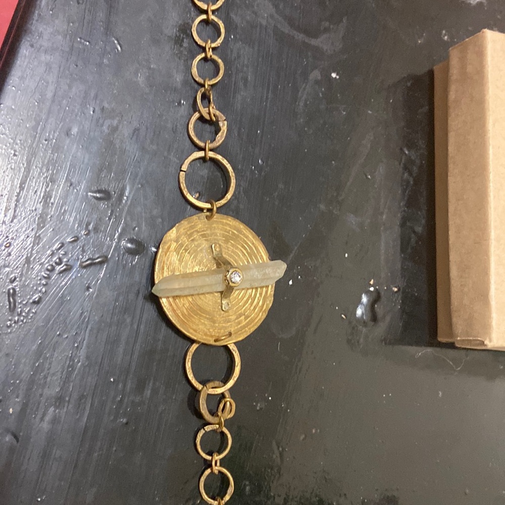 Hammered textured gold bracelet